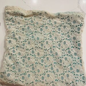 Silence + Noise Cream and Teal Lace Top